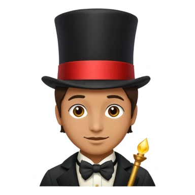 Magician with top hat,Street Performers. sticker