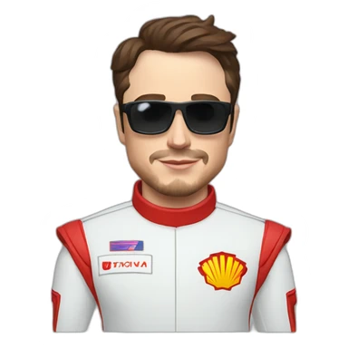 elon musk con el uniforme de fernando alonso sticker