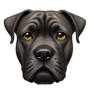 Brindle cane corso with pointed ears, black face sticker