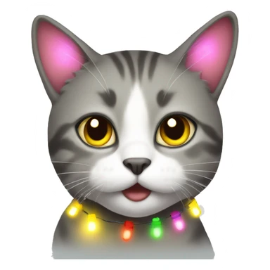 Cat with Christmas lights  sticker