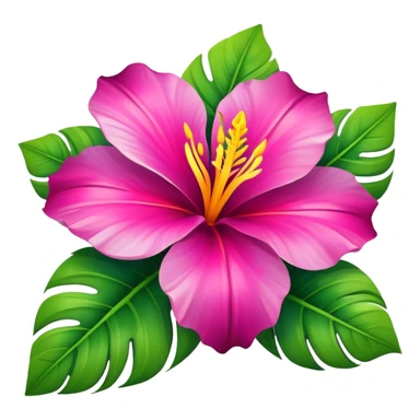 Exotic tropical flower sticker