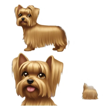 yorkshire terrier long hair girl with ponytail  sticker