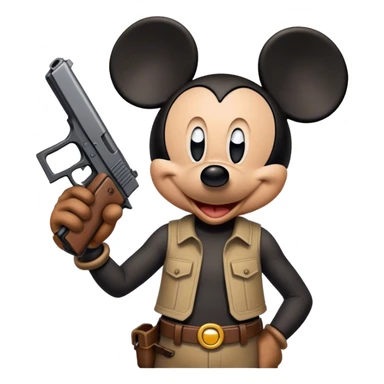Mickey Mouse with a Glock  sticker