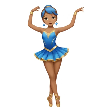blue jazz style dance costume on light brown hair full body sticker