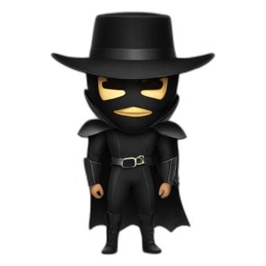 Black el Zorro with mask sticker