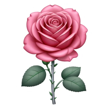 gray metal chrome rose, without green leaves, just flower sticker