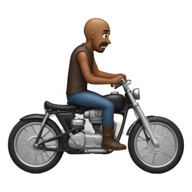 Show man struggling on the bike. Make him middle aged sticker