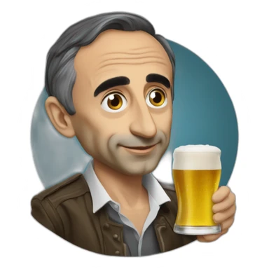 Éric Zemmour Avec une biere sticker