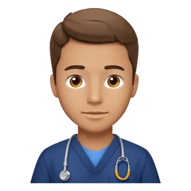 male light brunette hair vet with navy blue scrub

 sticker