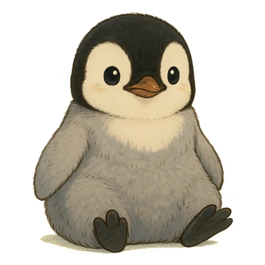 cute baby emperor penguin sticker