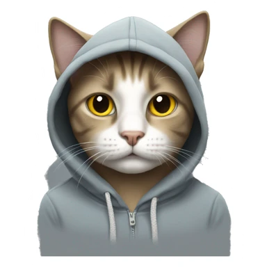 Cat wearing in hoodie  sticker