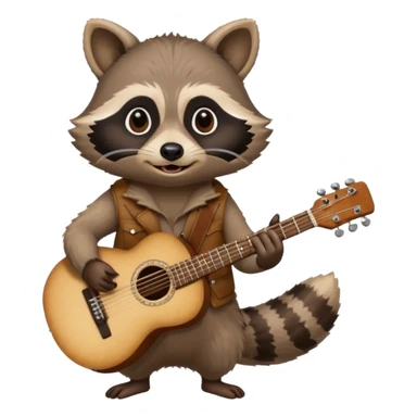 crazy Raccon with guitar sticker