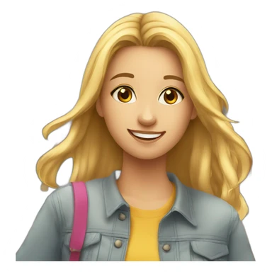 A girl having fun with friends in university  sticker