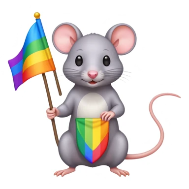 Rat with gay flag sticker
