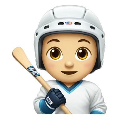 Baby with hockey stick  sticker