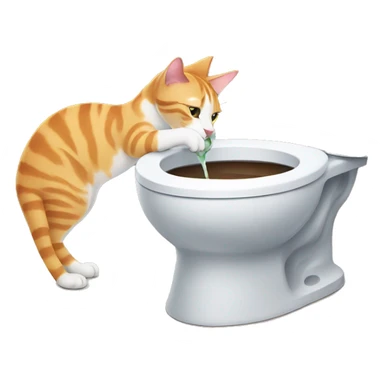 Cat drinking from toilet  sticker