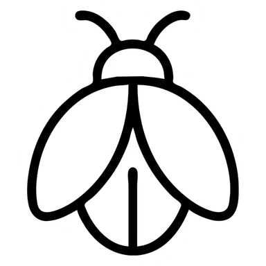 A bug with antenna and wings sticker