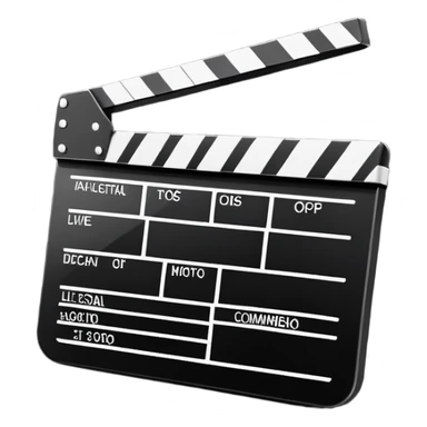 absolute minimal film clapperboard, just basic rectangular shape with one diagonal line, no details, clean silhouette only sticker