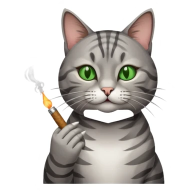 cat smoking weed sticker