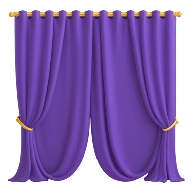 A purple curtain hanging down, made of soft fabric, slightly wrinkled or flowing sticker