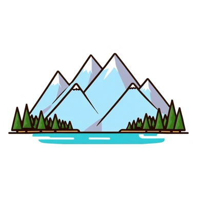 cool graphic t-shirt design with mountain landscape sticker