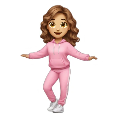 dancing-brown-haired-white-girl-pink-oversize-tracksuit sticker