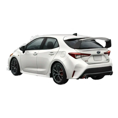 White Toyota GR Corolla with a big intercooler sticker