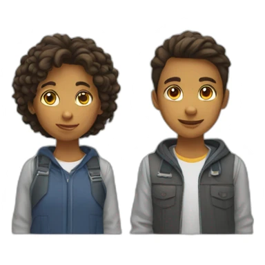 2 adolescents qui font équipe sticker