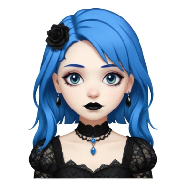 blue haired old goth princess sticker