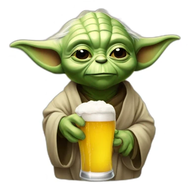 Yoda bebiendo cerveza sticker