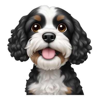 Black and white cavapoo  sticker
