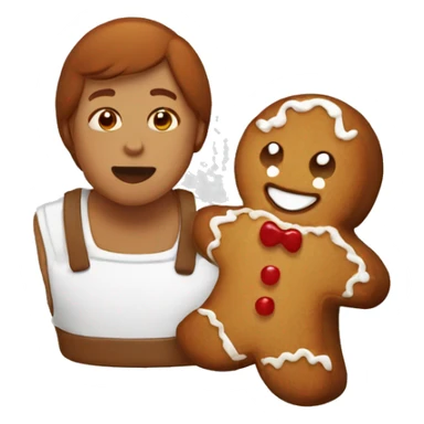 Dark readhead eats gingerbread sticker