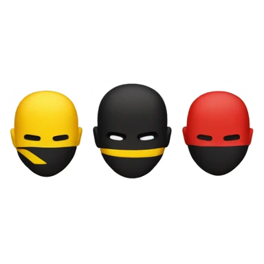 one ninja emoji black red yellow from top to bottom like german flag sticker