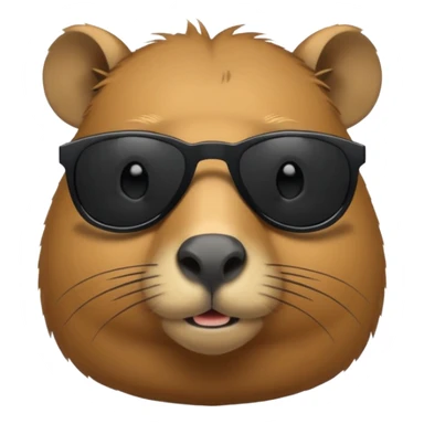 Capybara wearing BLACK sunglasses sticker