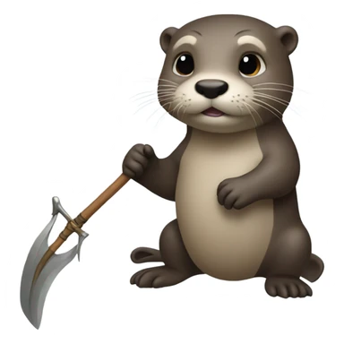 Otter holding trident sticker