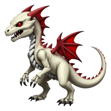 Shiny White Evil Glowing Eldritch Skeletal Creepy Edgy Badass Cool Marowak-Salandit-Duskull-Darkdramon-fusion with bloody red markings sticker