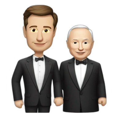 Vladimir poutine with elon musk sticker