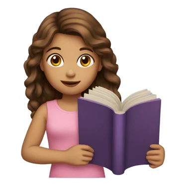 Brown hair’s Girl with books sticker