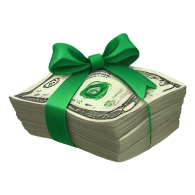 money with a bow sticker