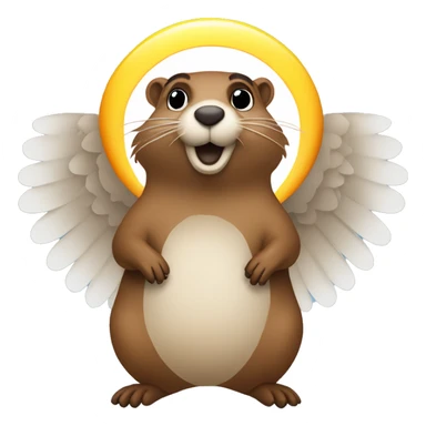 Groundhog with wings and a halo sticker