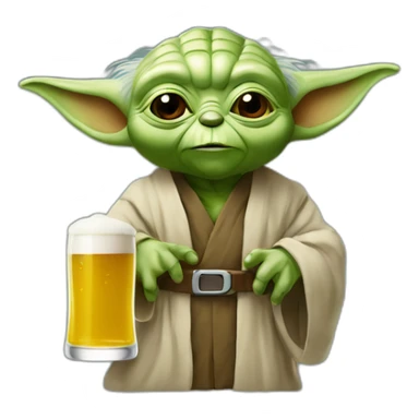 Yoda bois une bière sticker