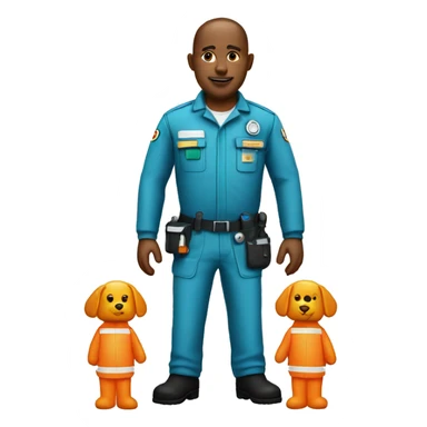 paramedic in orange reflective uniform sticker