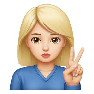 girl sticking up the middle finger sticker