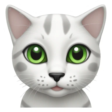 cat make up whit black and withe skin and green eyes sticker