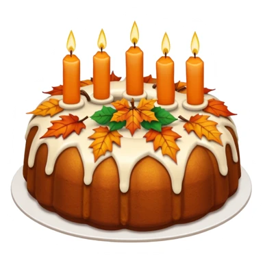 Fall themed Bundt cake with candles sticker