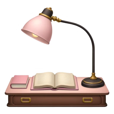 Light Pale Pink Desk and book and Desk lamp sticker