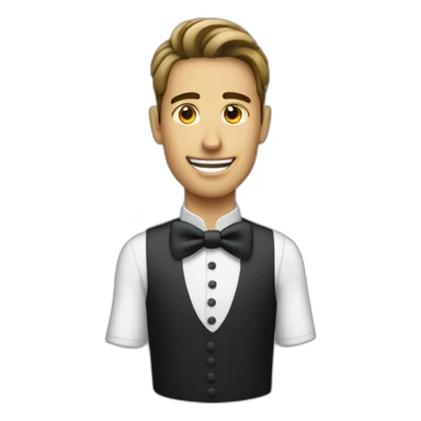 waiter take menu sticker