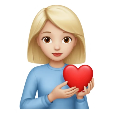 prayer girl blond hair red heart in her hands sticker
