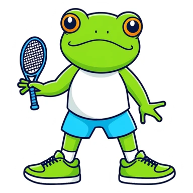 Rana con tenis sticker