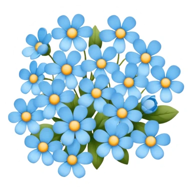 light blue small flowers cute  sticker